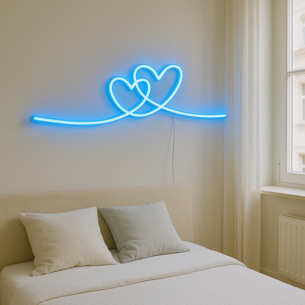 Two Hearts LED Neon Sign