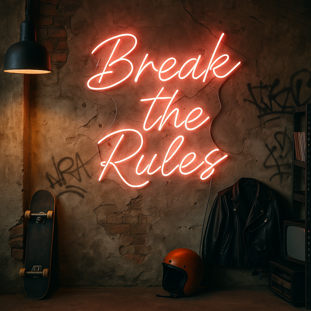 Break the Rules LED Neon Sign