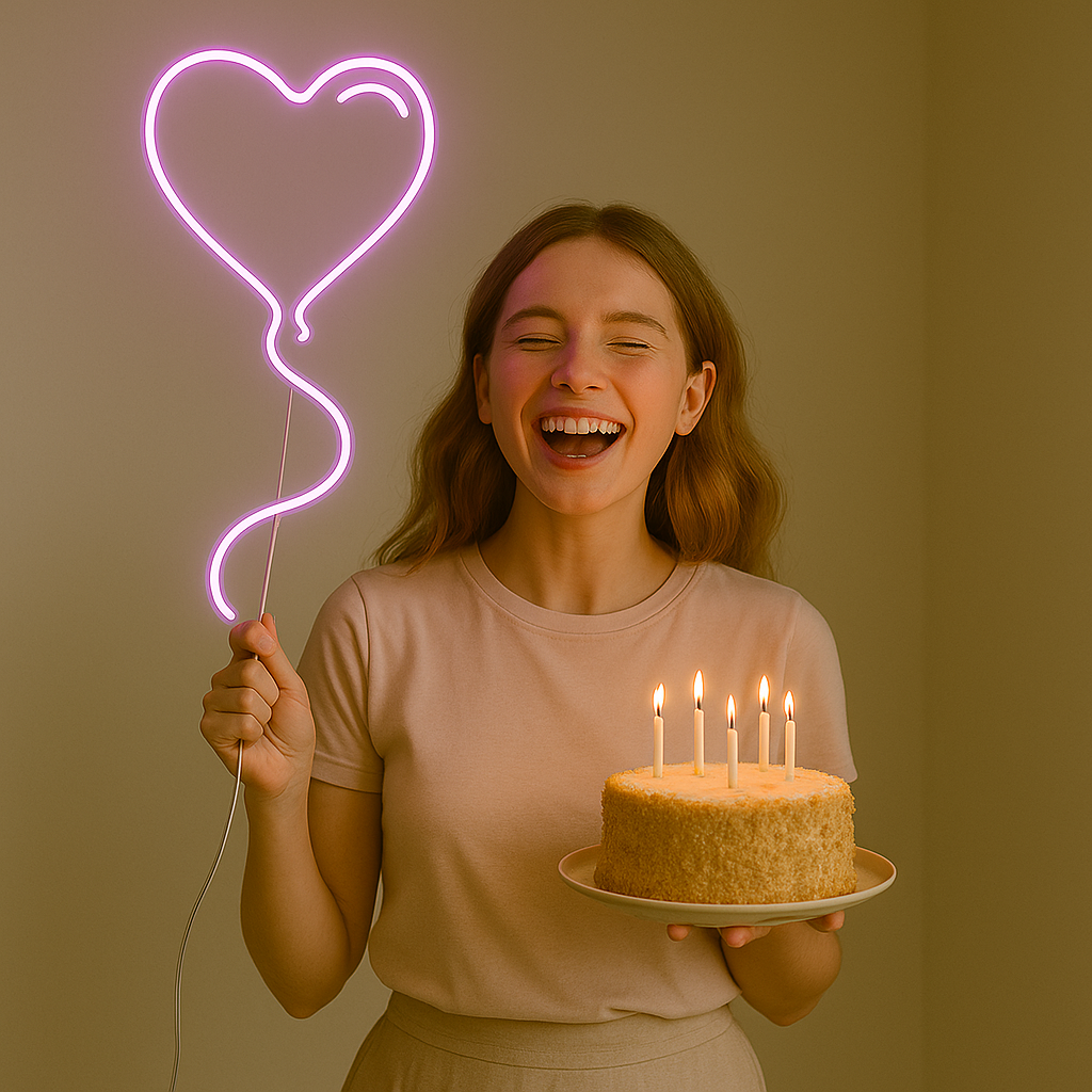Heart Shapped Balloon LED Neon Sign