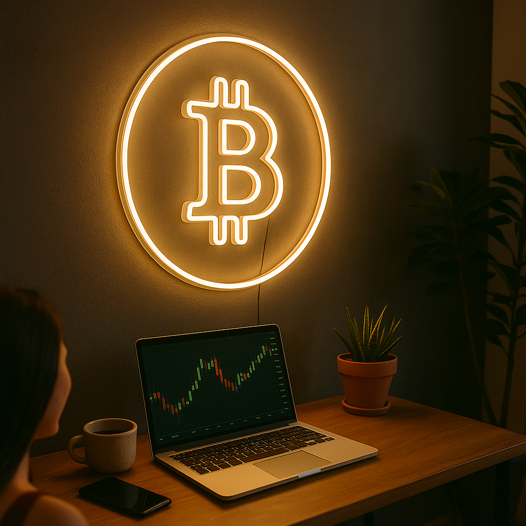 Bitcoin Logo Neon Sign