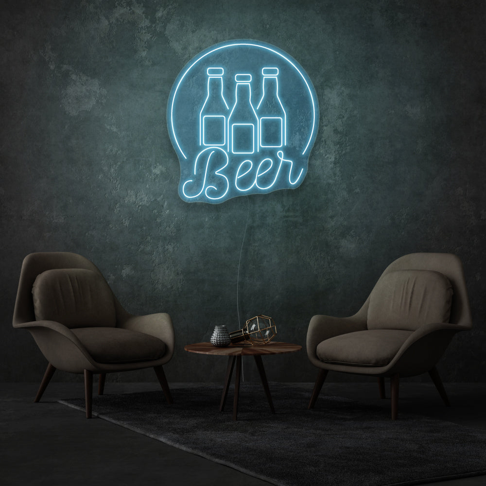 Three Beers LED Neon Sign