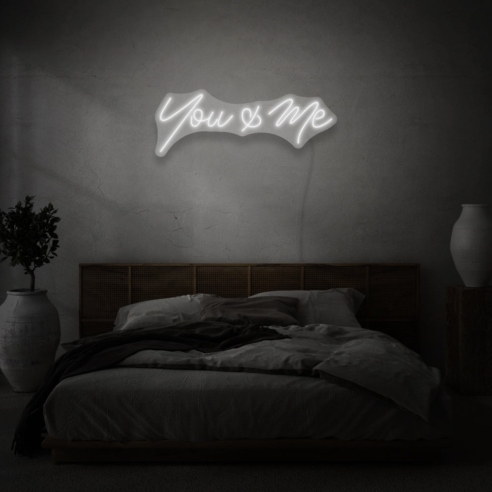 You & Me Cursive Neon Writing LED Neon Sign