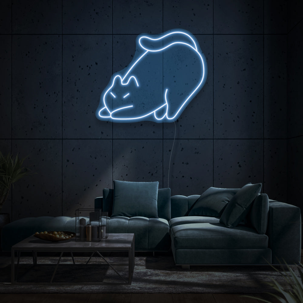 Stretching Cat LED Neon Sign