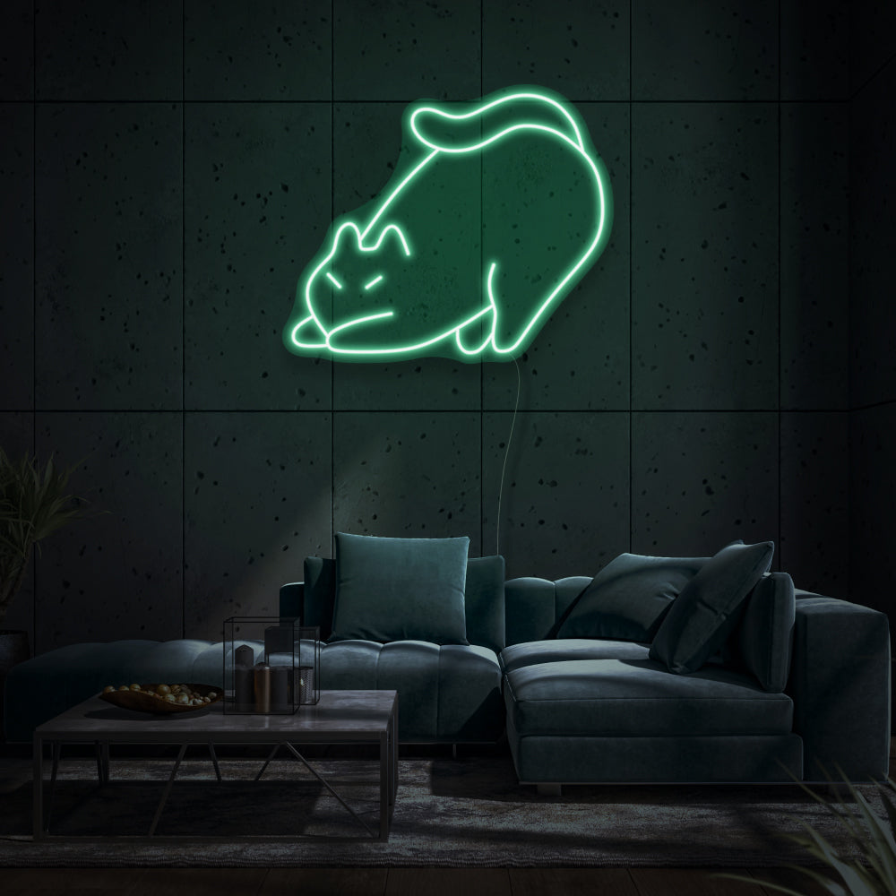 Stretching Cat LED Neon Sign