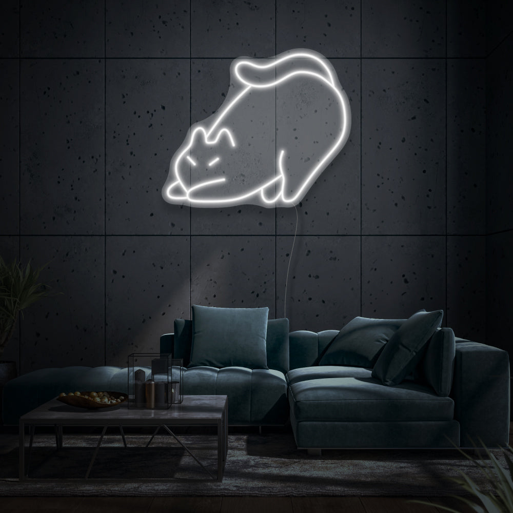 Stretching Cat LED Neon Sign