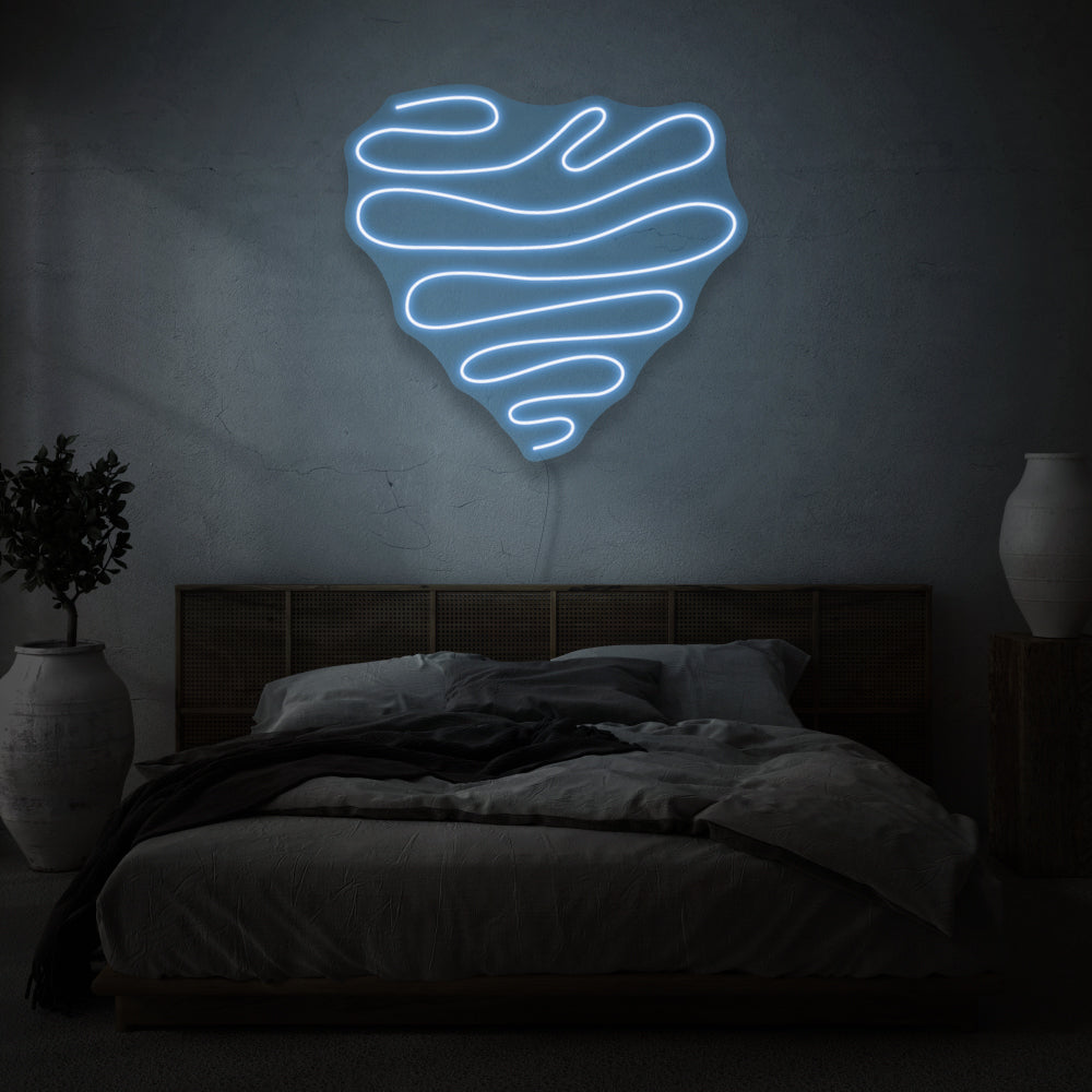 Squiggle Heart LED Neon Light