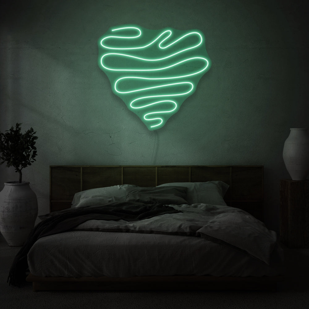 Squiggle Heart LED Neon Light