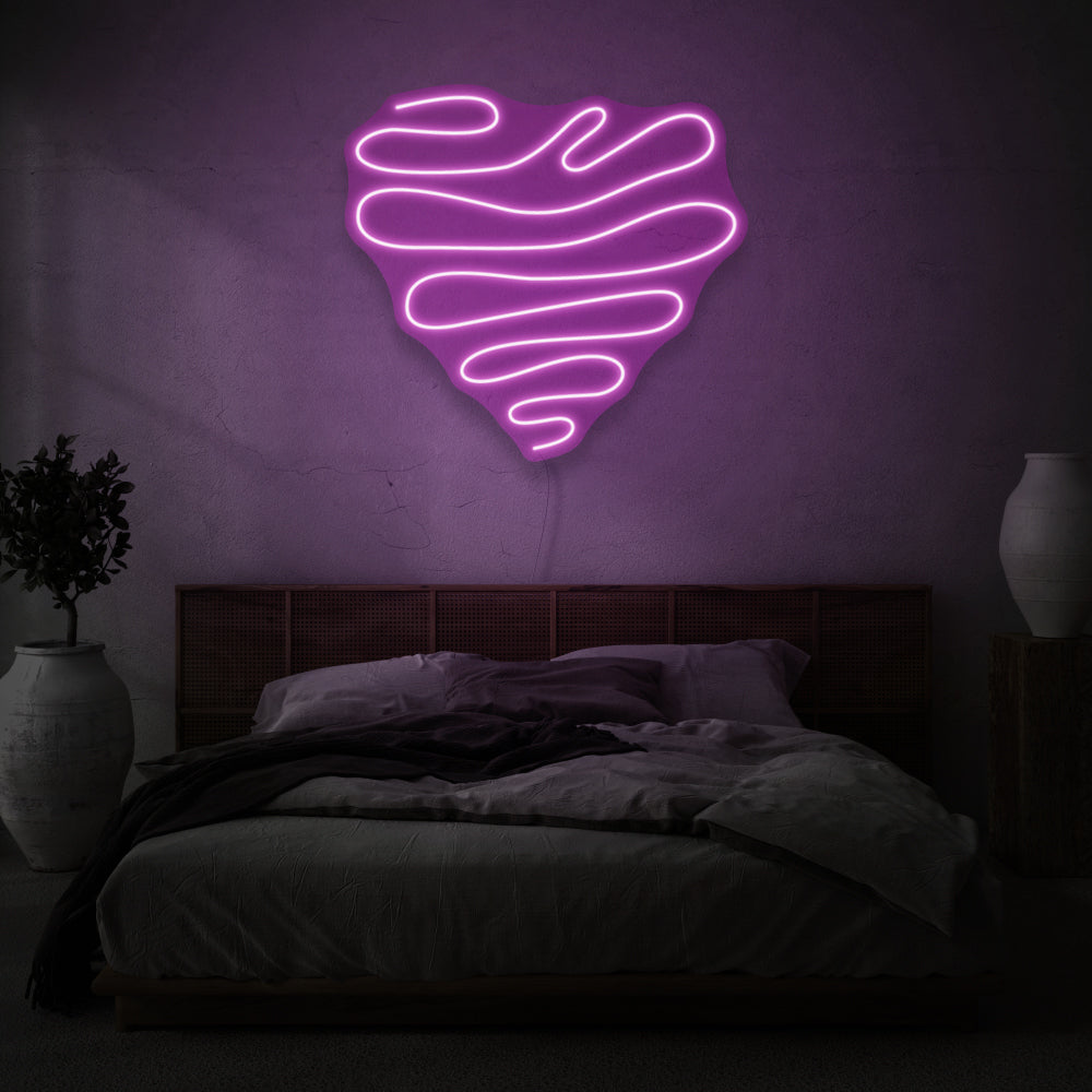 Squiggle Heart LED Neon Light