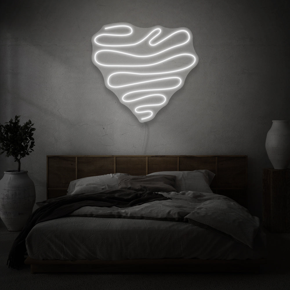 Squiggle Heart LED Neon Light