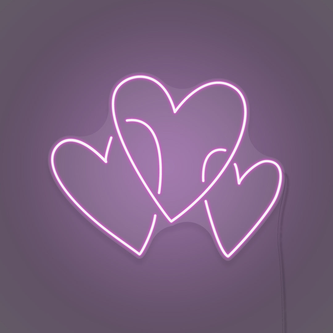 Three Hearts Custom Neon LED Light