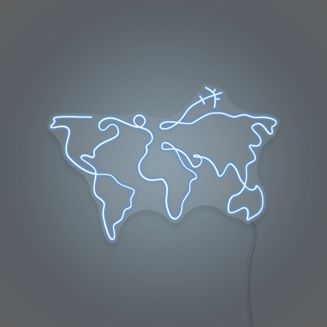 World Map LED Neon Sign