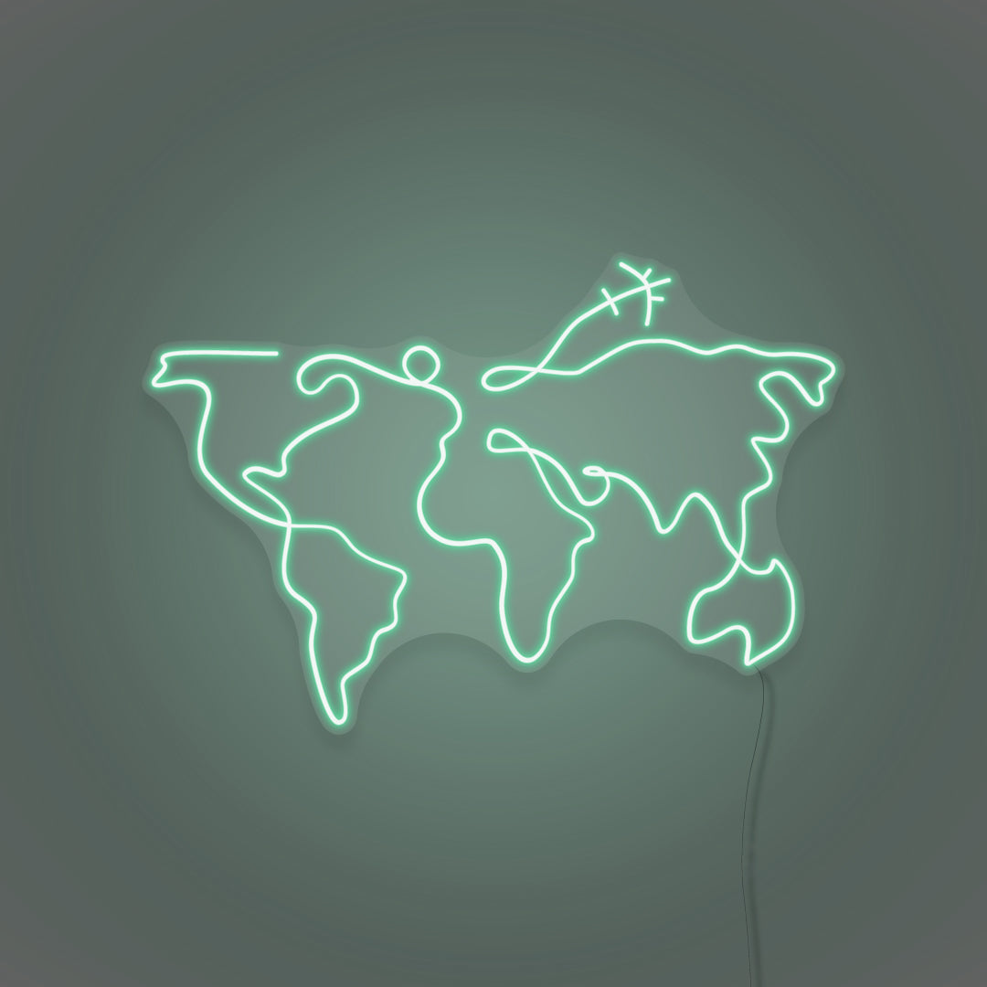 World Map LED Neon Sign