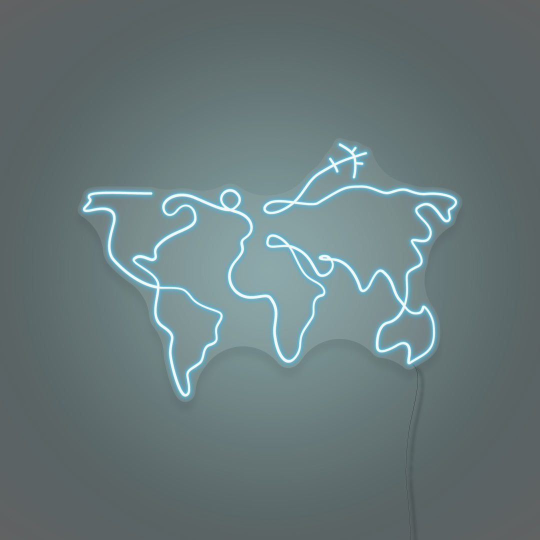 World Map LED Neon Sign