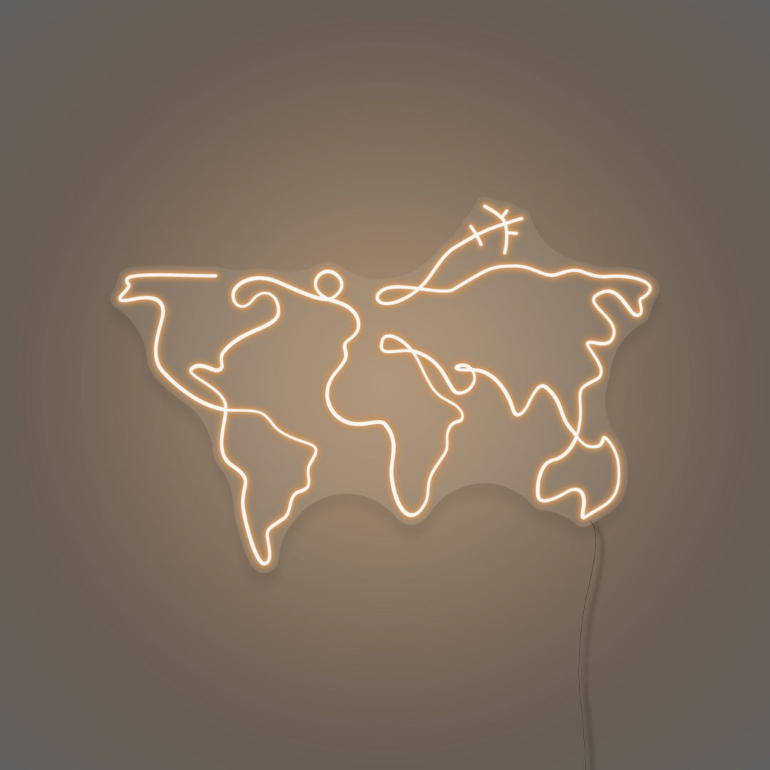 World Map LED Neon Sign