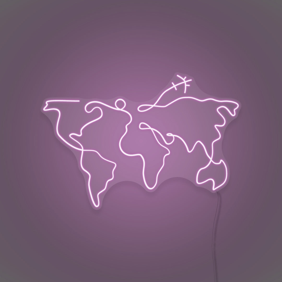 World Map LED Neon Sign