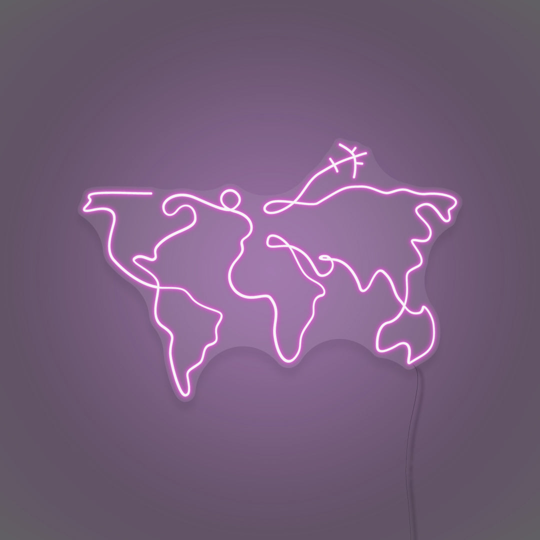 World Map LED Neon Sign