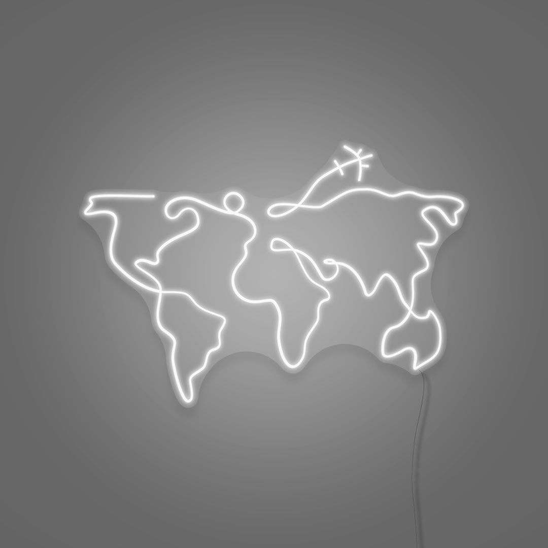 World Map LED Neon Sign