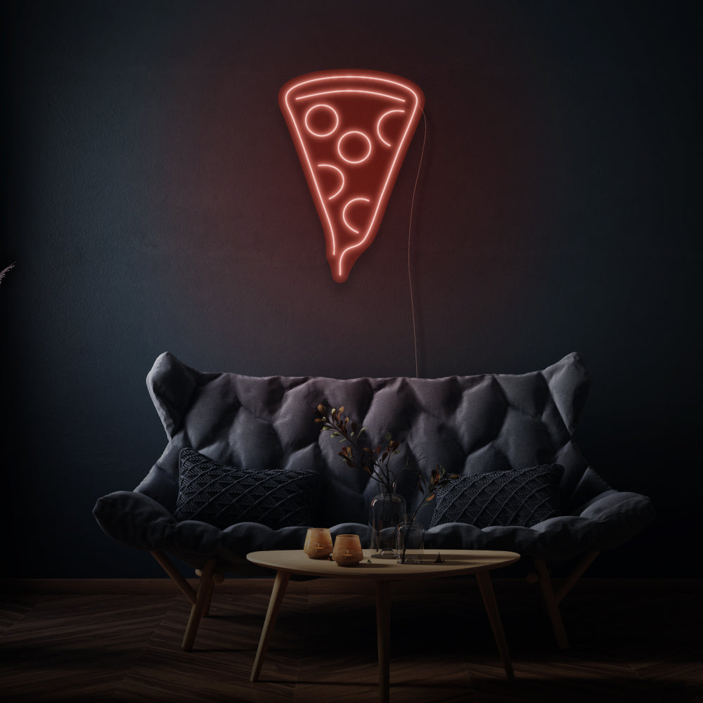 Vertical Piece Of Pizza LED Neon Sign