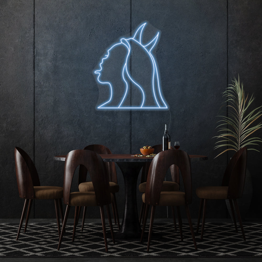 Beautiful Girl Face LED Neon Sign