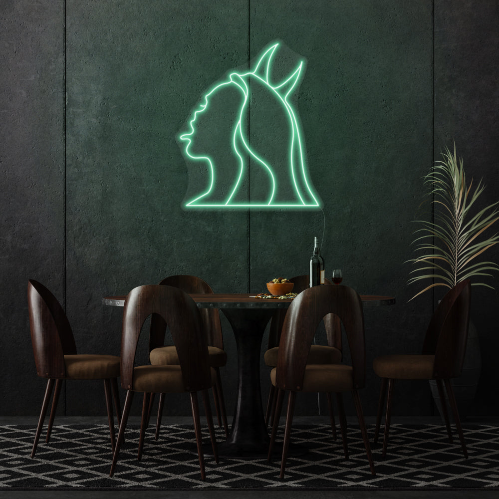 Beautiful Girl Face LED Neon Sign