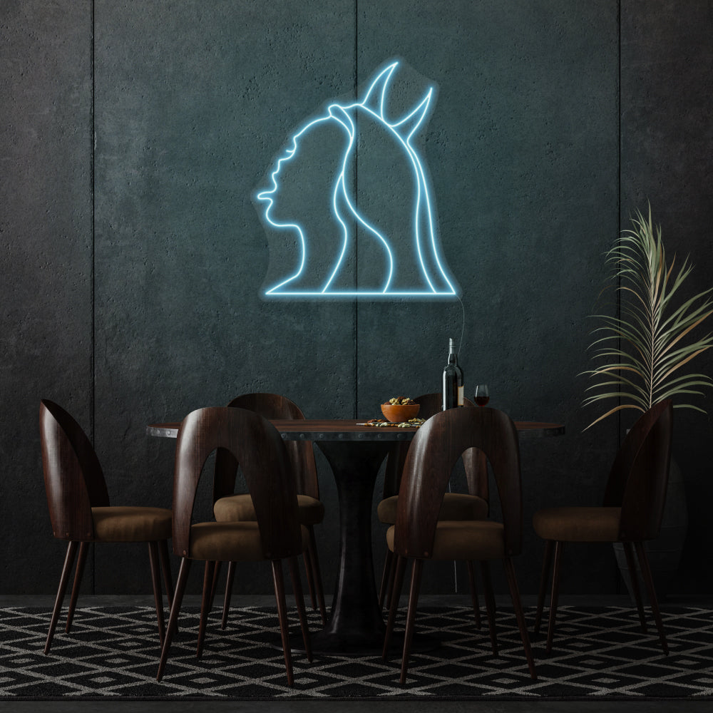 Beautiful Girl Face LED Neon Sign