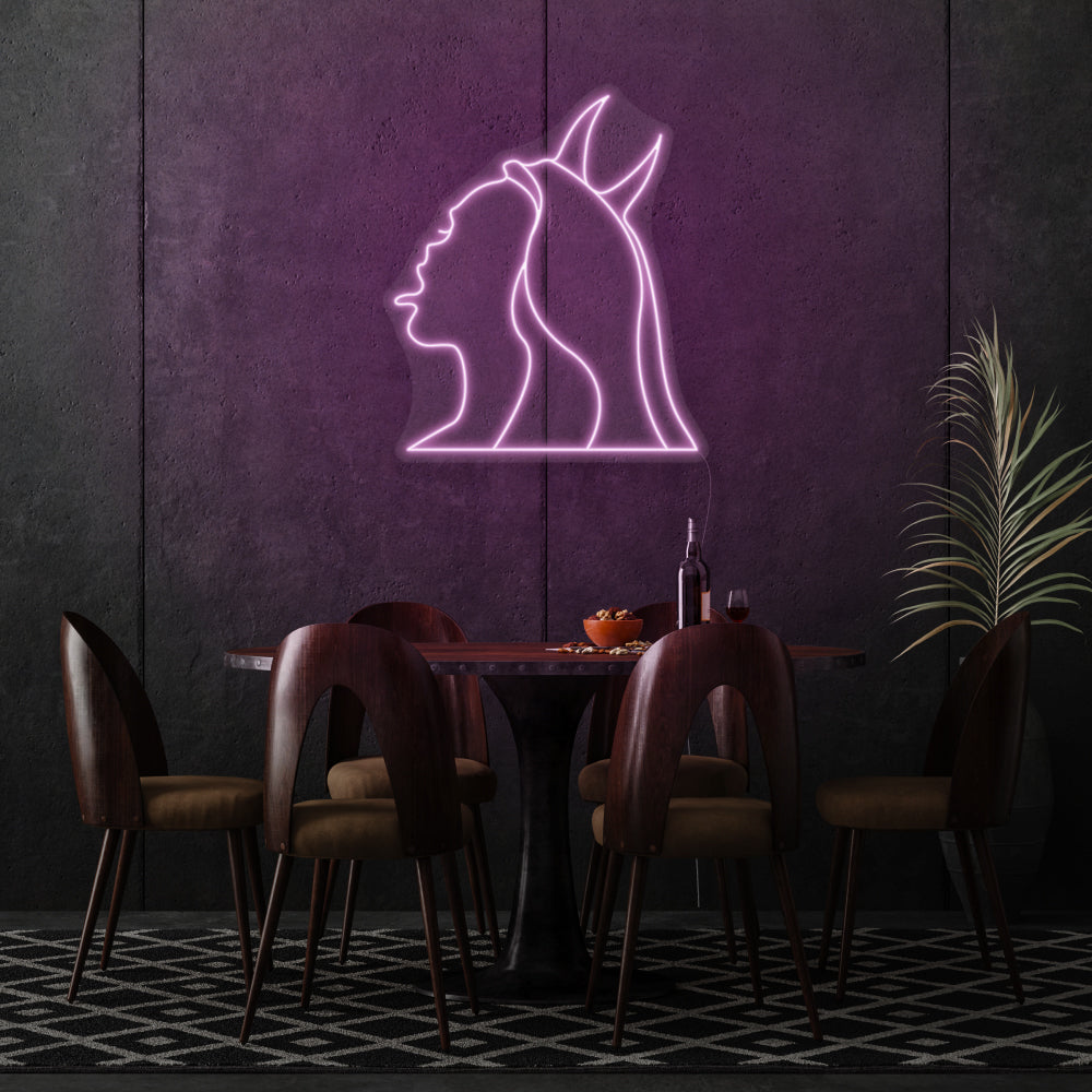 Beautiful Girl Face LED Neon Sign