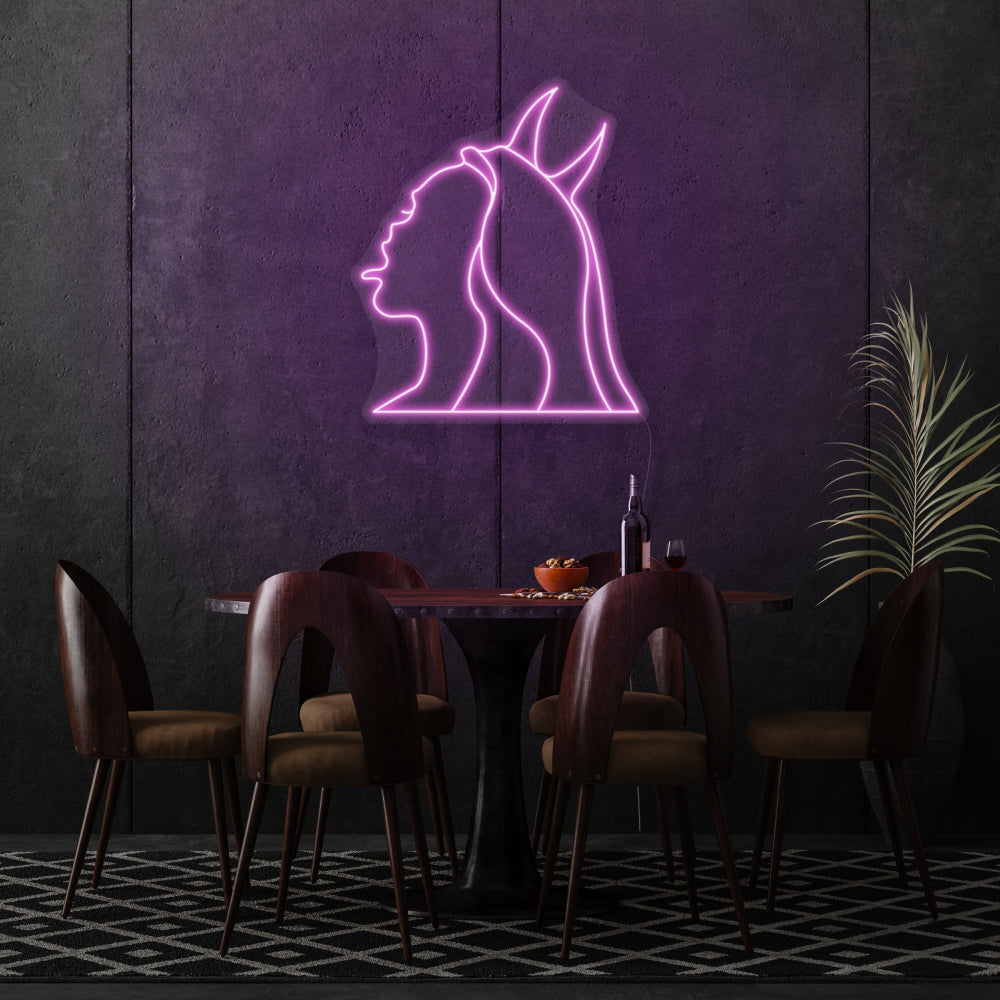 Beautiful Girl Face LED Neon Sign