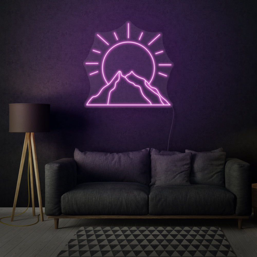 Sun Behind Mountain LED Neon Sign