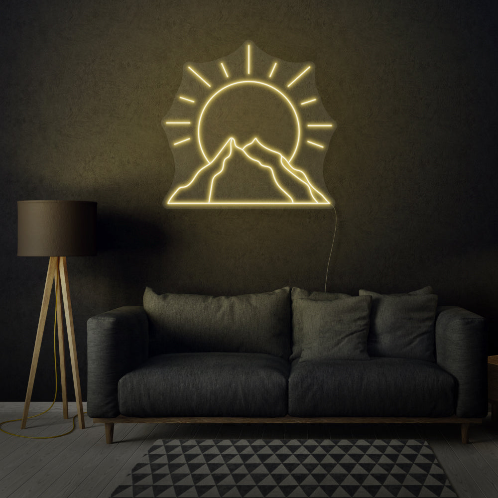 Sun Behind Mountain LED Neon Sign