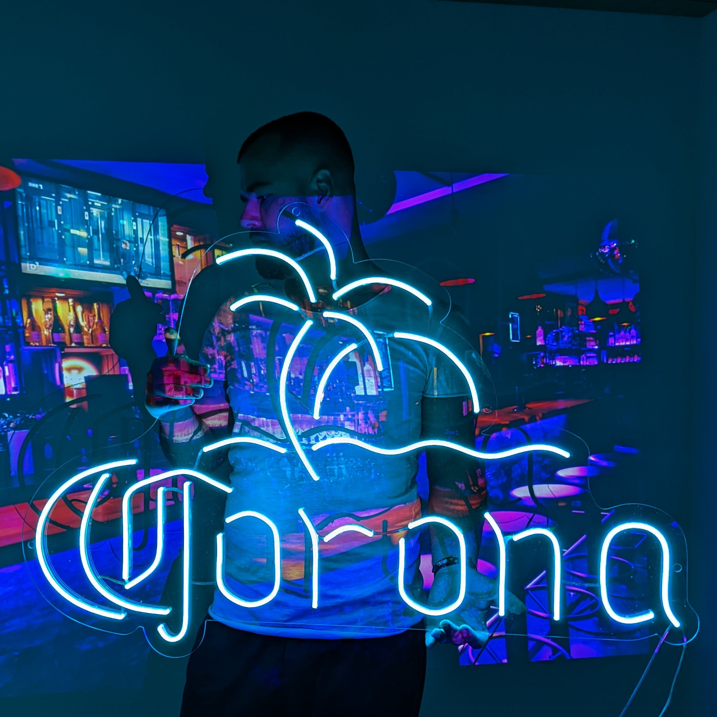 Corona Beer With Palm Tree LED Neon Sign