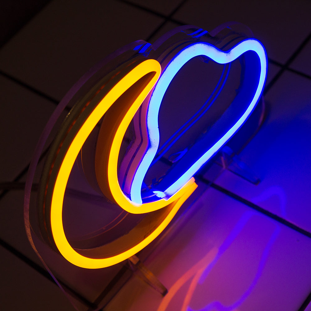 Cloud&Moon Mini Neon LED Sign