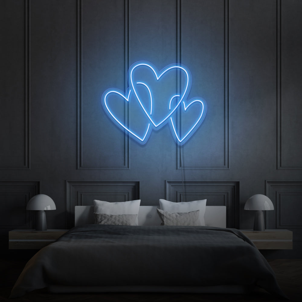 Three Hearts Custom Neon LED Light