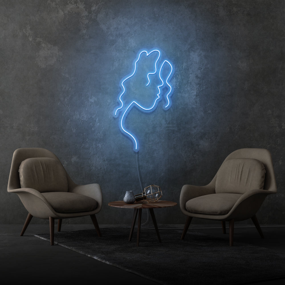 Woman Face Side Profile Aesthetic Neon Light