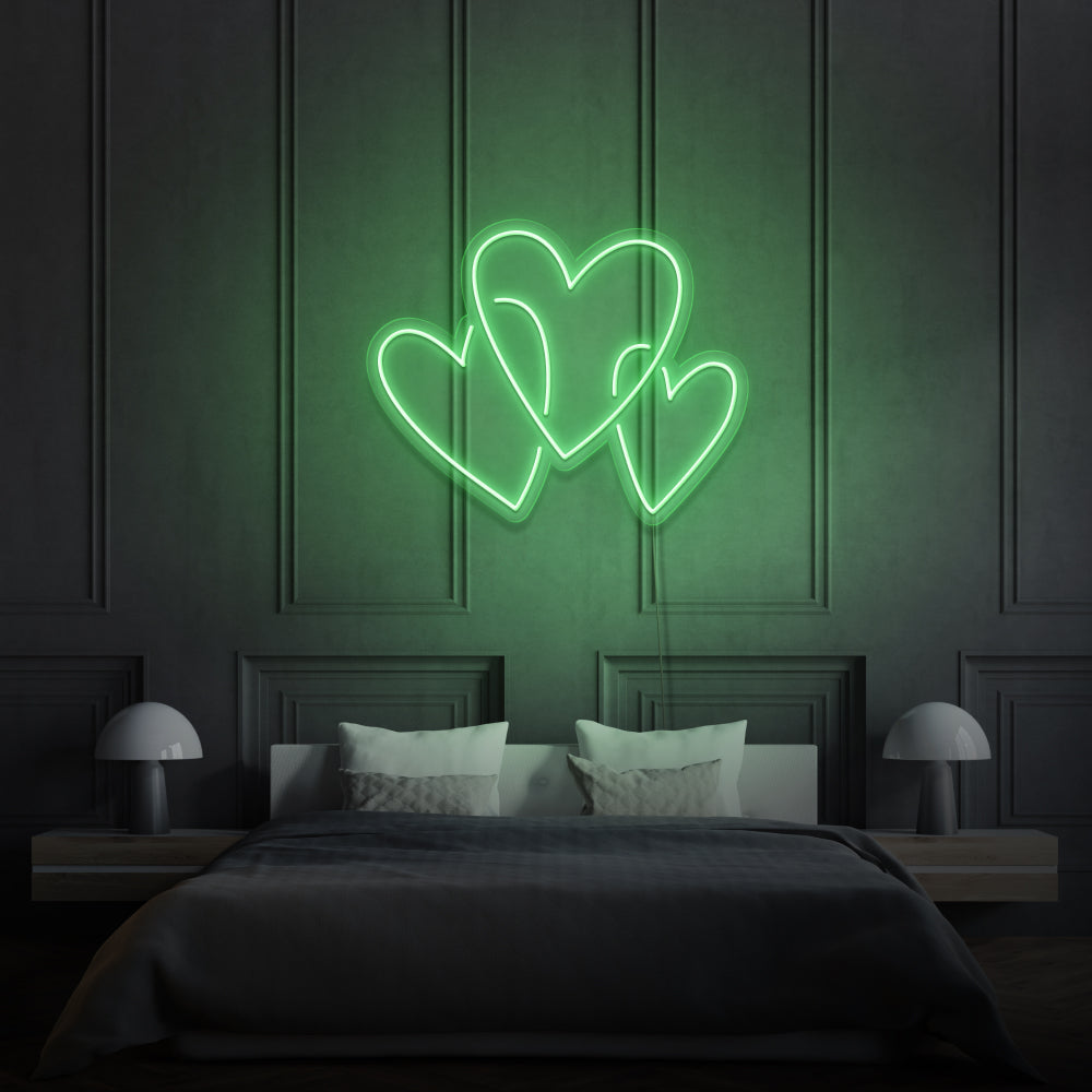 Three Hearts Custom Neon LED Light