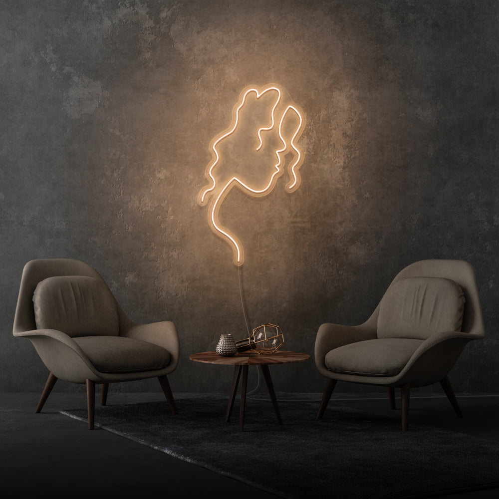 Woman Face Side Profile Aesthetic Neon Light