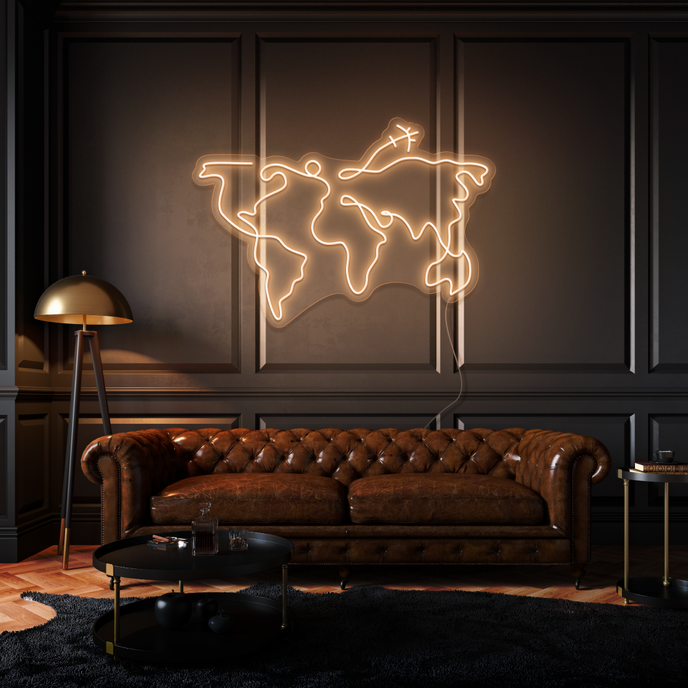 World Map LED Neon Sign