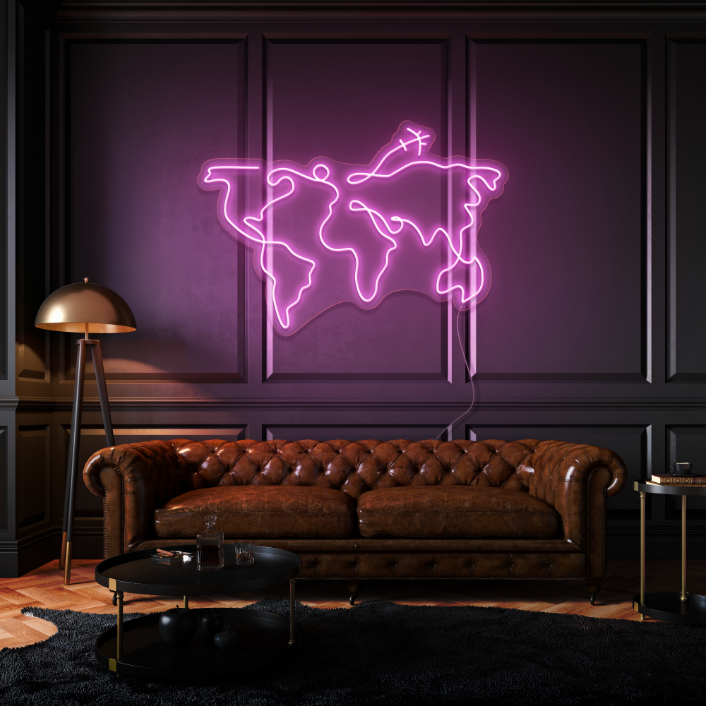 World Map LED Neon Sign