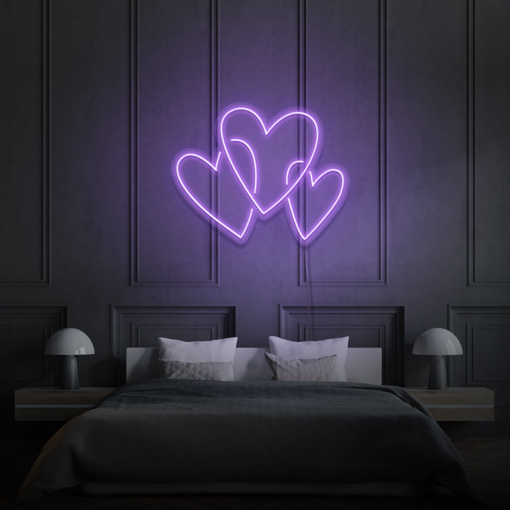 Three Hearts Custom Neon LED Light