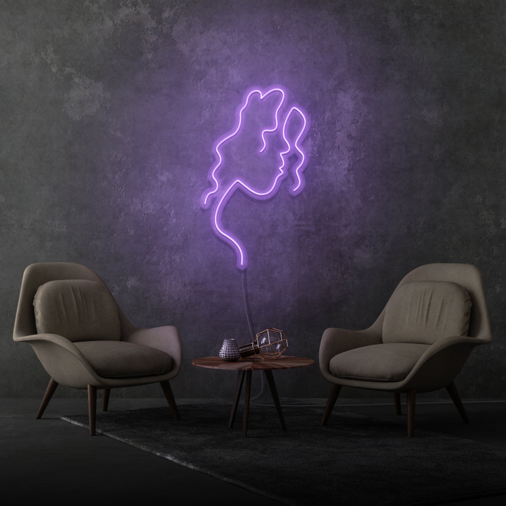 Woman Face Side Profile Aesthetic Neon Light