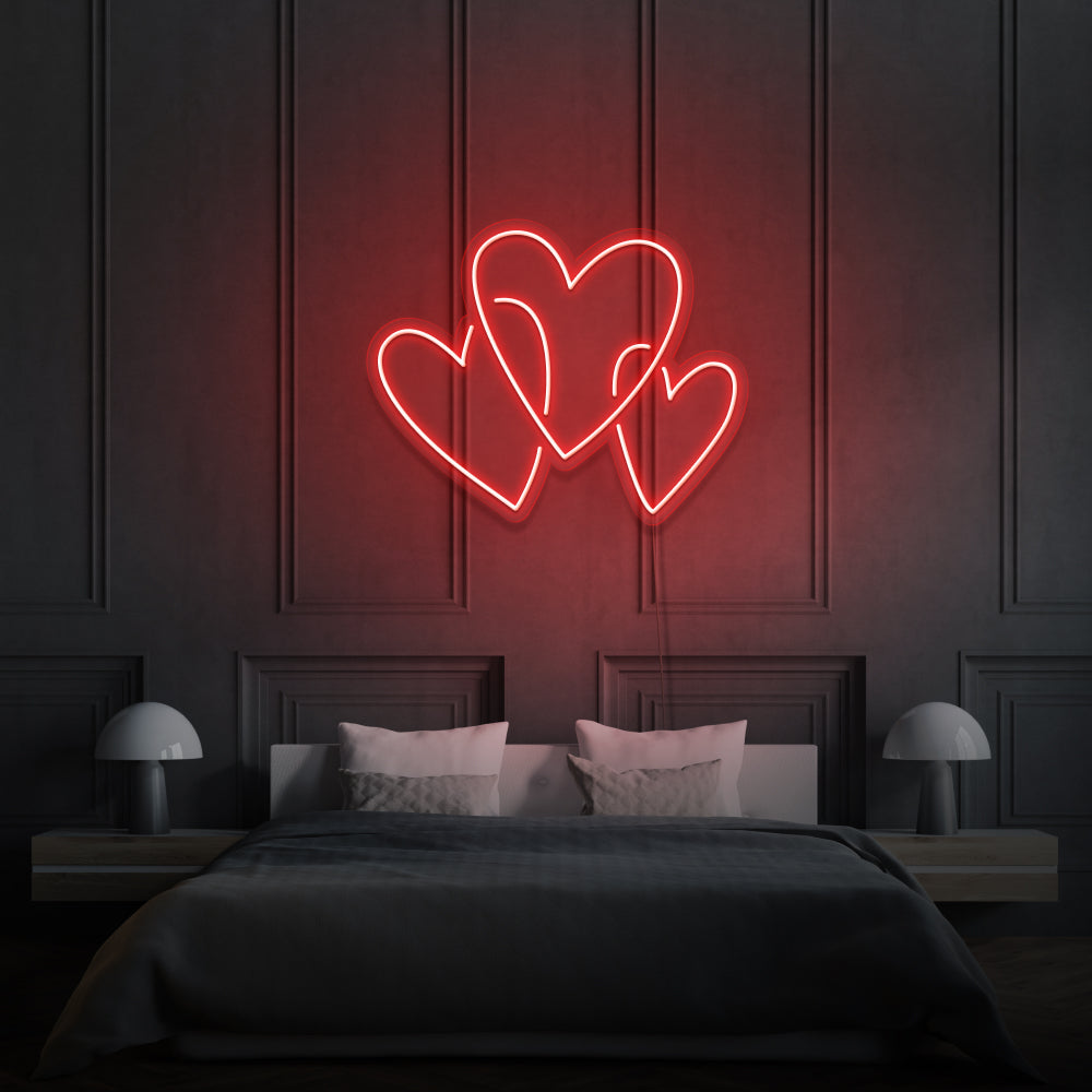 Three Hearts Custom Neon LED Light