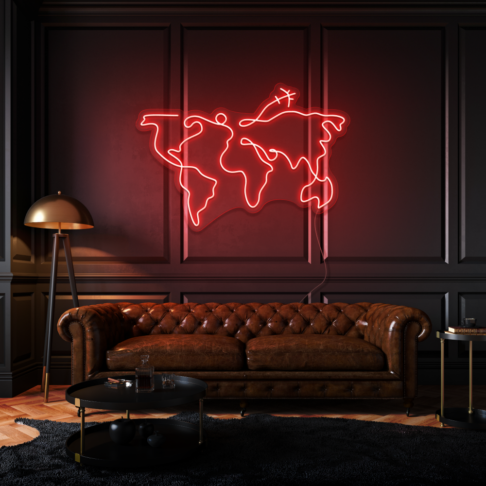 World Map LED Neon Sign