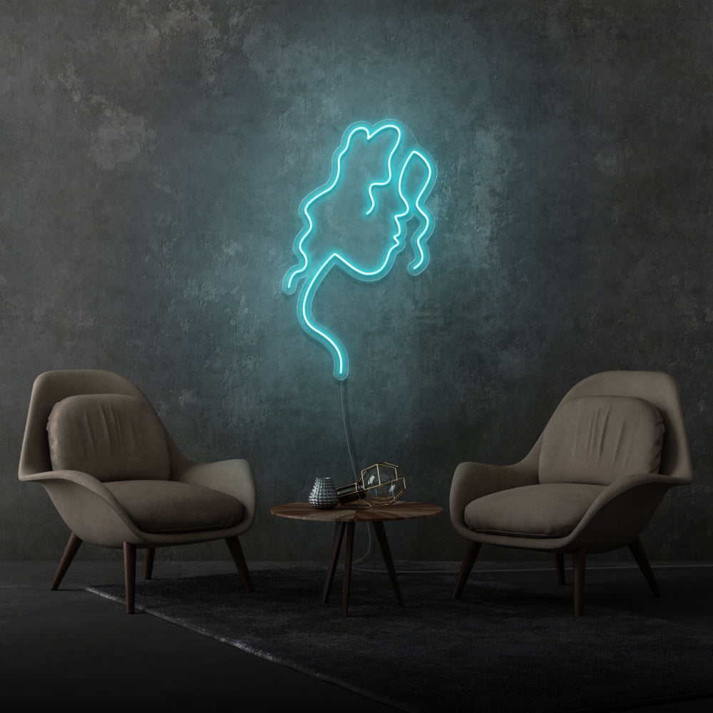 Woman Face Side Profile Aesthetic Neon Light