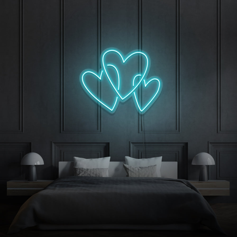 Three Hearts Custom Neon LED Light