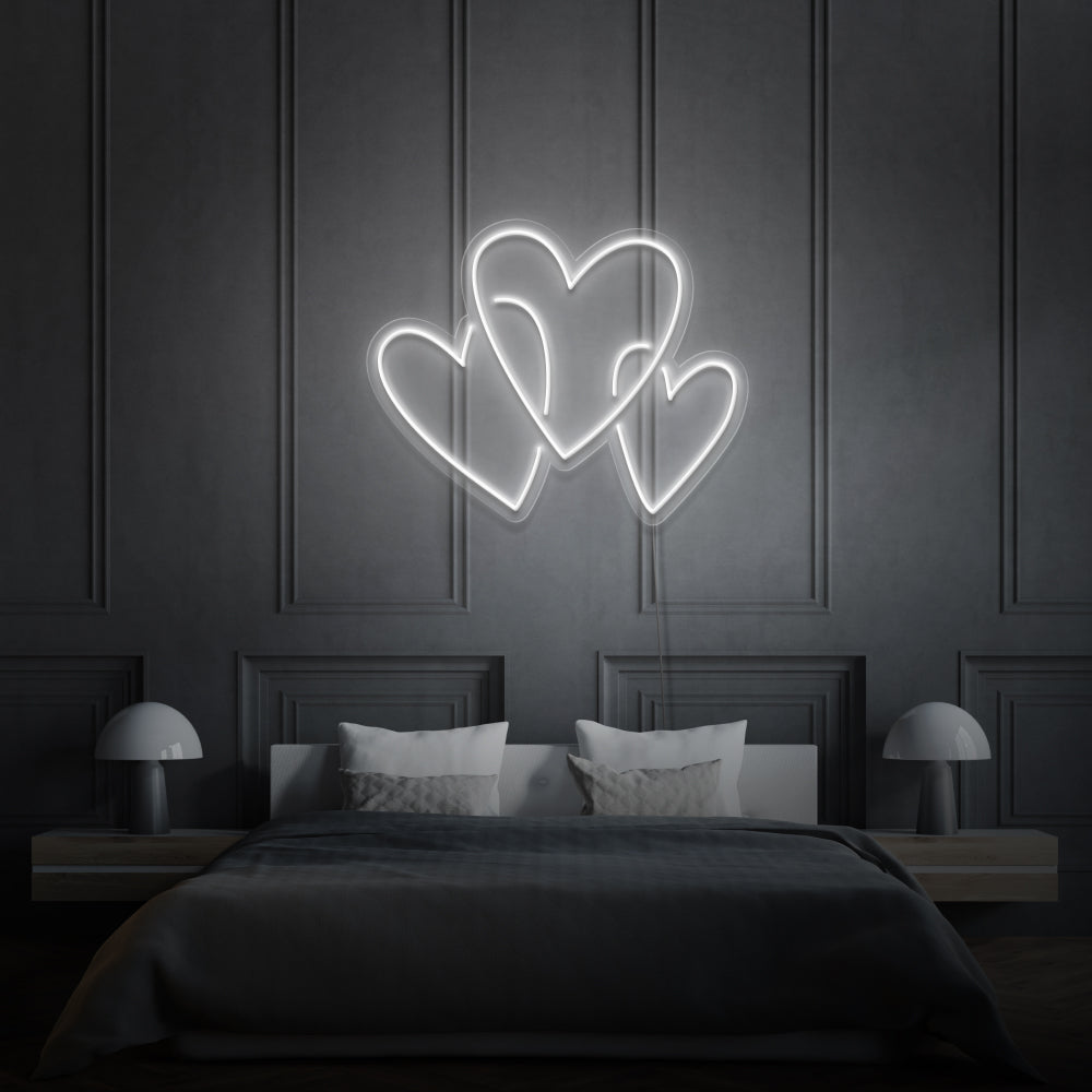 Three Hearts Custom Neon LED Light