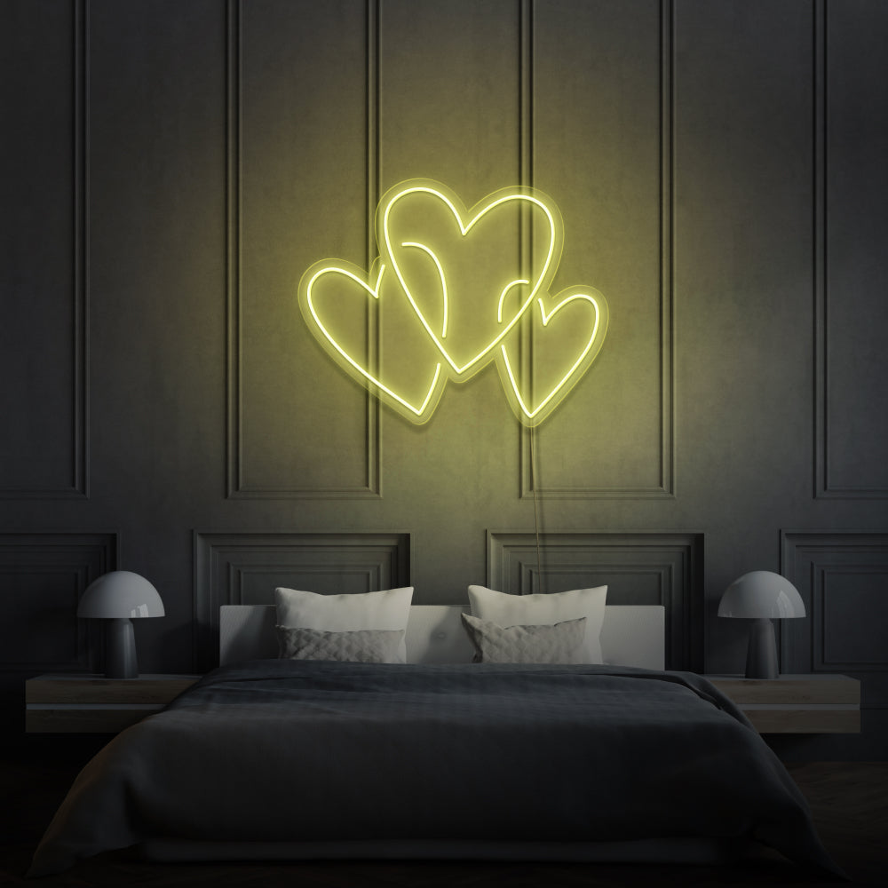 Three Hearts Custom Neon LED Light