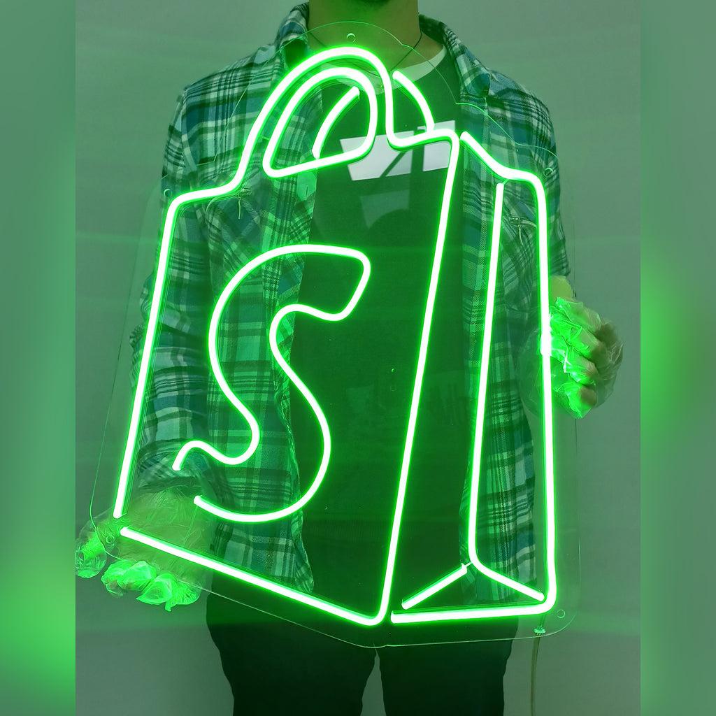 Neon sign for a gift "Shopify"