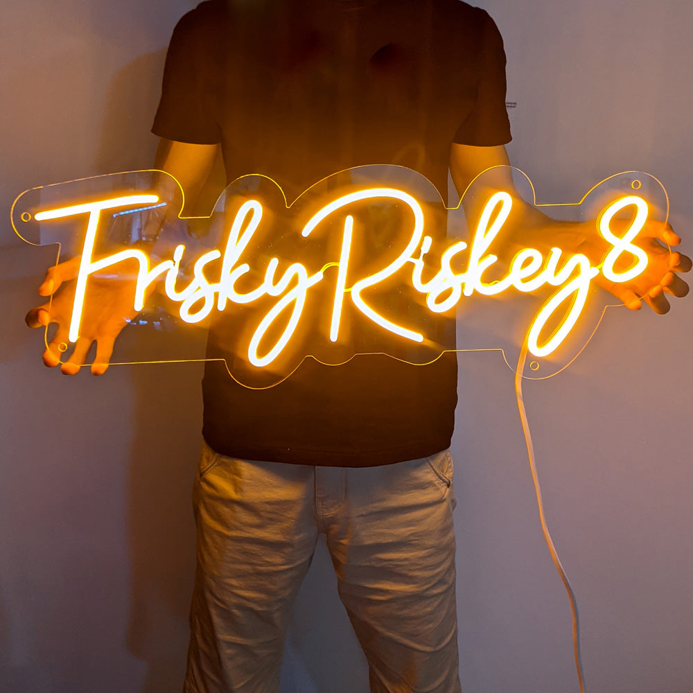 Neon sign "Frisky Riskey"