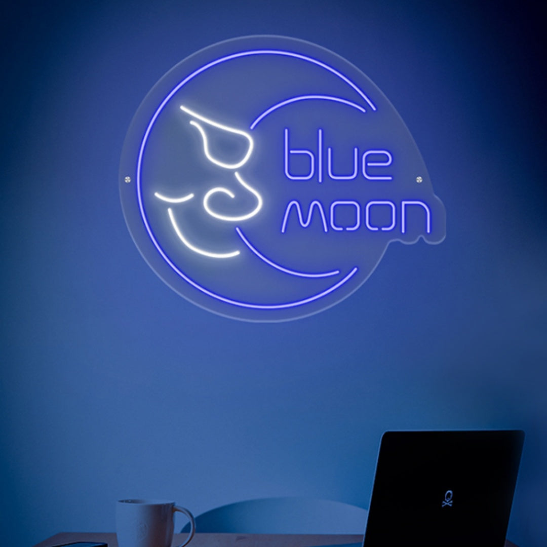 Blue Moon LED Neon Sign
