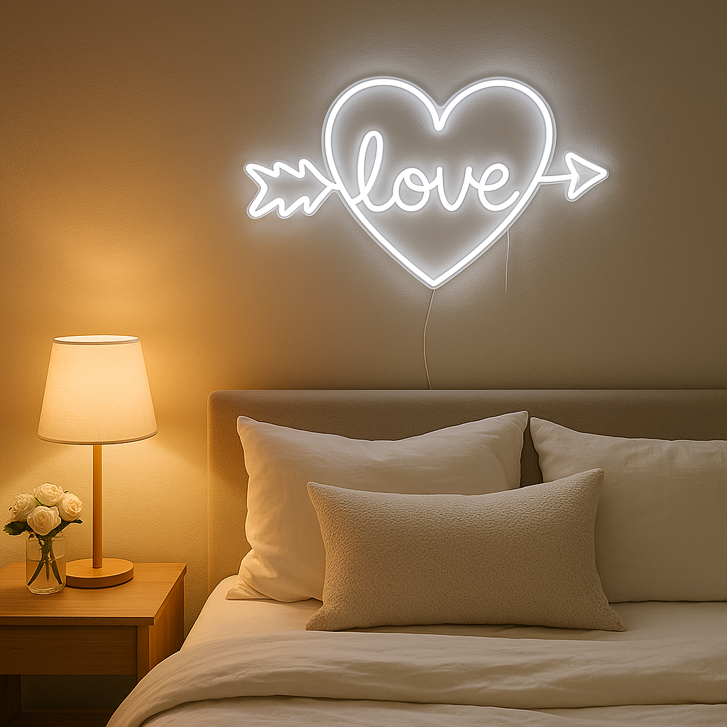 Arrow Heart Love Custom Neon Sign