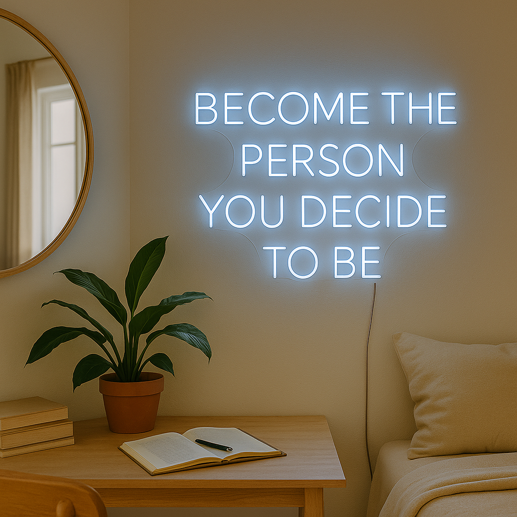 Become The Person You Decide To Be LED Neon Sign